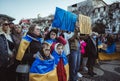 A protest rally against the Russian incursion of Ukraine Royalty Free Stock Photo