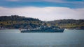 Lisbon, Portugal, April 04 2022: Vessel NRP AntÃÂ³nio Enes at military ceremony and naval air parade Royalty Free Stock Photo