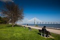 LISBON, PORTUGAL - Area around the Park of Nations, with the Vasco da Gama bridge in the background
