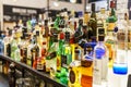 Alcohol Bottles On Restaurant Drink Bar Royalty Free Stock Photo