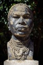 Bust of African female in the Tropical Botanical Garden, Lisbon, Portugal.