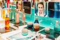 Makeup, Skincare And Cosmetic Products For Sale In Fashion Beauty Department Store Display