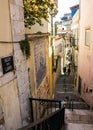 Lisbon, Portugal: Beco alley and stairs of Loios in Alfama quarter