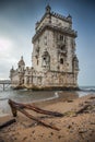 LISBON, PORTUGAL - Belem Tower, 1515-1521, Extremadura, Lisbon. Royalty Free Stock Photo