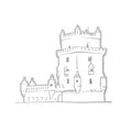 Lisbon Portugal Belem Tower Sketch Royalty Free Stock Photo
