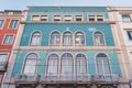 Lisbon, Portugal - 01/03/19: Blue and white traditional tiled building