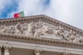 Detail of sculptures of facade of Sao Bento Palace