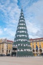Huge christmas tree on Praca do Commercio square