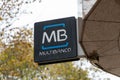 MB Multibanco logo sign. Multibanco is a Portuguese interbank network