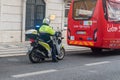 Municipal policeman on motorbike