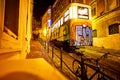 LISBON, PORTUGAL - December, 14: a night view of the historical Gloria Funicular ascensor da gloria lisboa