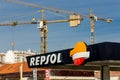 Repsol logo sign on the canopy.