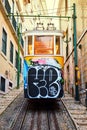 LISBON, PORTUGAL - December, 14: a view of the historical Gloria Funicular ascensor da gloria lisboa