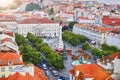 LISBON, PORTUGAL Ã¢â¬â December12, 2018: View over Rossio square Praca Dom Pedro IV, Lisbon, Portugal