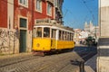 Lisbon, Portugal, Europe - Traditional Tram passing Royalty Free Stock Photo