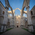 Ruins of the main nave of Carmo Church at Carmo Convent Convento do Carmo - Lisbon, Portugal