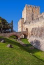 Lisbon, Portugal - Castelo de Sao Jorge aka Saint George Castle. Entrance of the Castelejo Royalty Free Stock Photo