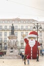 Lisbon, Portugal - 01/03/19: Giant Santa statue Baixa Chiado Royalty Free Stock Photo