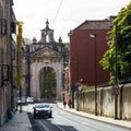 Lisbon, Portugal: The great Arch of Amoreiras viewed from north Royalty Free Stock Photo