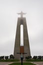LIsbon, Portugal January 06 , 2017: Famous big Sanctuary of Christ the King in Almada, next to Lisbon in Portugal, the statue is Royalty Free Stock Photo