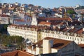 The residential houses on the hill in the Pombaline Lower Town Royalty Free Stock Photo