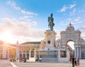 Lisbon, Portugal. King Jose Statue. Triumphal Arch