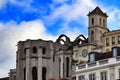 Facade of Do Carmo convent in Lisbon