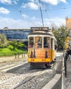 Lisbon, Portugal - 10 March 2018: Traditional old yellow tram