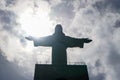 Lisbon, Portugal - March 2023: View of Christ the King (Almada) statue. The Sanctuary of Christ the King