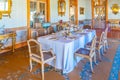 LISBON, PORTUGAL, MAY 31, 2019: Dinning room inside of the Queluz palace at Lisbon, Portugal Royalty Free Stock Photo