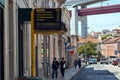 Lisbon, Portugal - May 4, 2013 Electronic timetable with estimated arrival time for buses on a street Royalty Free Stock Photo