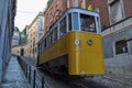 The Gloria Funicular Elevador da Gloria in the city of Lisbon, Portugal. Gloria Funicular connects the Pombaline downtown with B Royalty Free Stock Photo