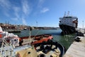 Tugboats at the Rocha Conde de Ãâbidos Terminal in Lisbon.