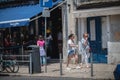 People coming out of the famous bakery Pasteis de Belem