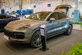 Porsche Cayenne Turbo S-E Hybrid Coupe car at ECAR SHOW - Hybrid and Electric Motor Show