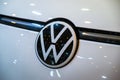 VW car logo emblem close up