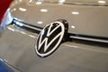 VW car logo emblem close up