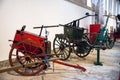 LISBON, PORTUGAL National Coach Museum. Exhibits of antique carriages