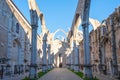 Lisbon roofless carmo convent church ruins Royalty Free Stock Photo