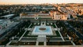 Aerial view of Mosteiro dos Jeronimos, located in the Belem district of Lisbon, Portugal. Manueline style Royalty Free Stock Photo