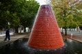 Famous cone fountain of Expo98 , Park of Nation  in Lisbon Royalty Free Stock Photo