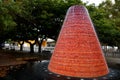 Famous cone fountain of Expo98 , Park of Nation  in Lisbon Royalty Free Stock Photo