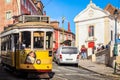 tram carriage in the city centre of Lisbon
