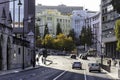 Lisbon, Portugal - 30 October 2020: The city center of Lisbon during a beautiful day. Cars stopped at the traffic lights, portugal