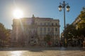 LISBON, PORTUGAL - OCTOBER 01, 2018: Old Lisbon street in a beautiful summer day