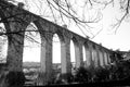 Lisbon, Portugal:the old ÃÂguas Livres (free waters) aquaduct Royalty Free Stock Photo