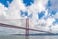 Lisbon, Portugal. Ponte 25 de Abril Suspension Bridge over the Tagus or Tejo Royalty Free Stock Photo