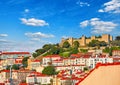 Lisbon, Portugal. Saint George Castle at knoll Royalty Free Stock Photo