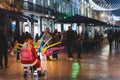 Lisbon, Portugal - 12/26/18: Santa Claus selling balloons