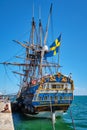Gotheborg of Sweden is a sailing replica of the Swedish East Indiaman Gotheborg I moored in port of Lisbon, Portugal
